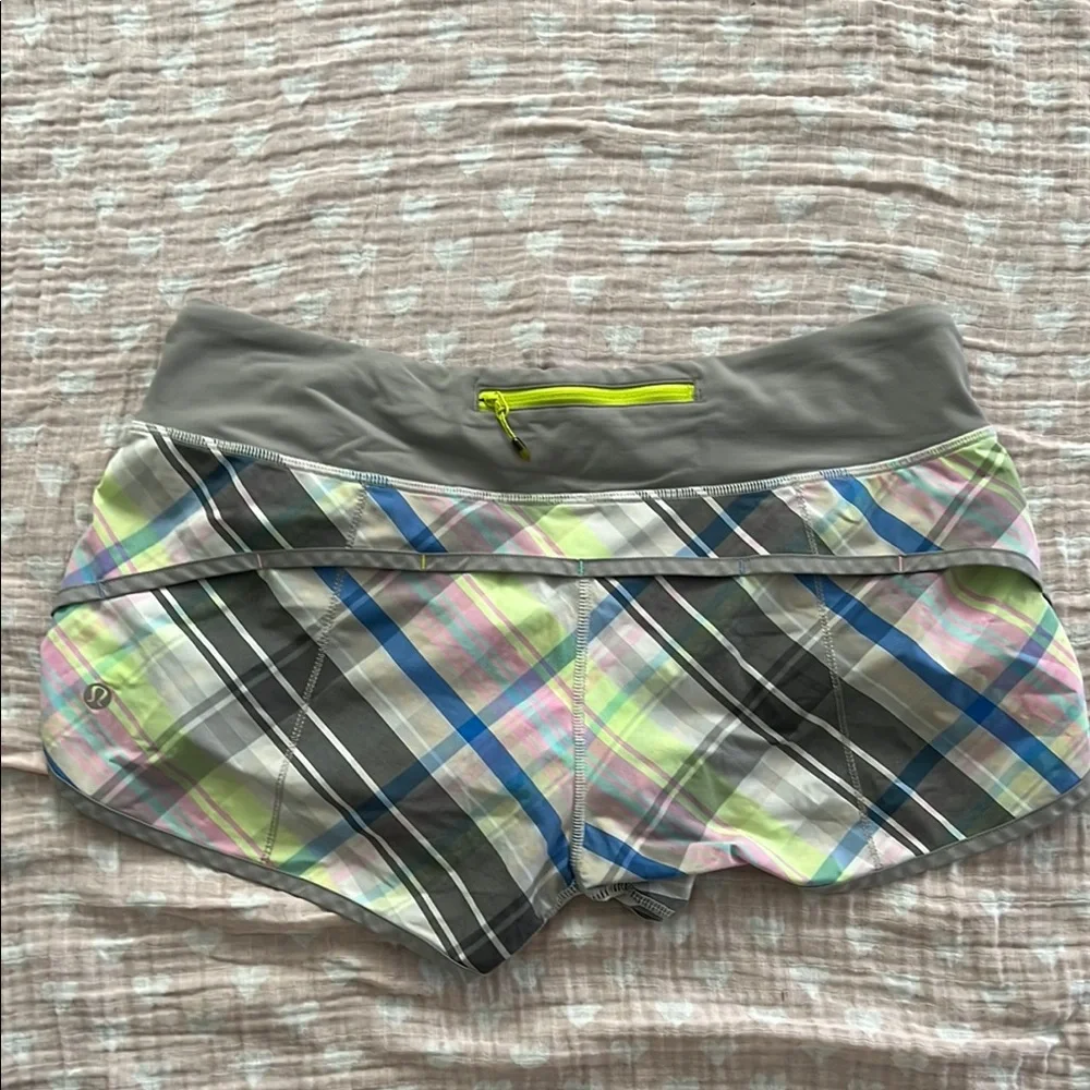 lululemon athletica Multicolor Plaid Athletic Shorts